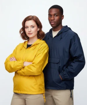 UNLINED NYLON HOODED PULLOVER