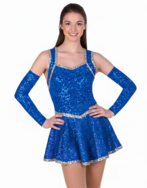 Majorette dress made with microsequins and mircrosequin trim.