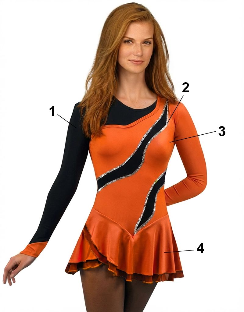 Majorette dress made with lycra and sequins trim.