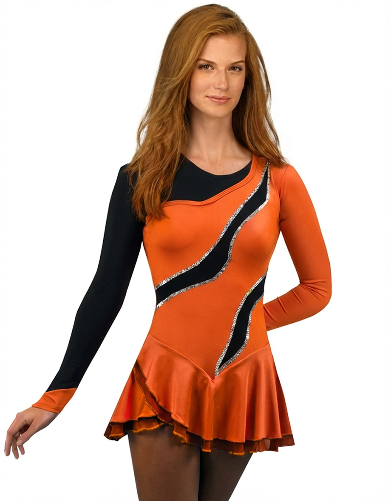 Majorette dress made with lycra and sequins trim.