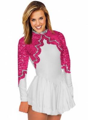 Majorette Dress made with lycra, sequins and sequins trim.