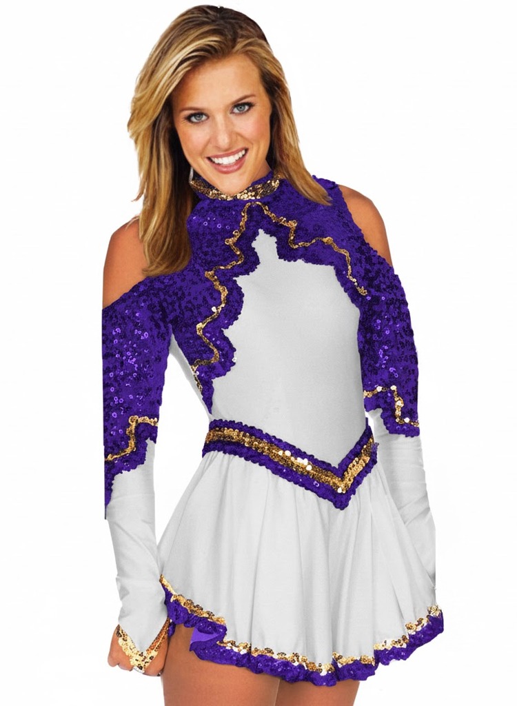 Razz Open Shoulder Dress D1474 1 majorette dress with Open Shoulder made with lycra and sequins.