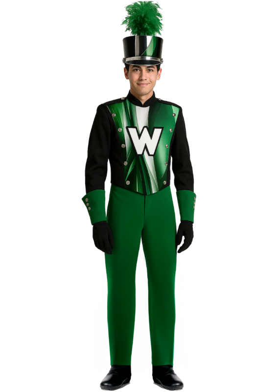 Digitally Printed shield marching band coat from Bandmans.com