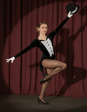 Dance In Hollywood Fl 19 Crystal Tuxedo Leotard 17475