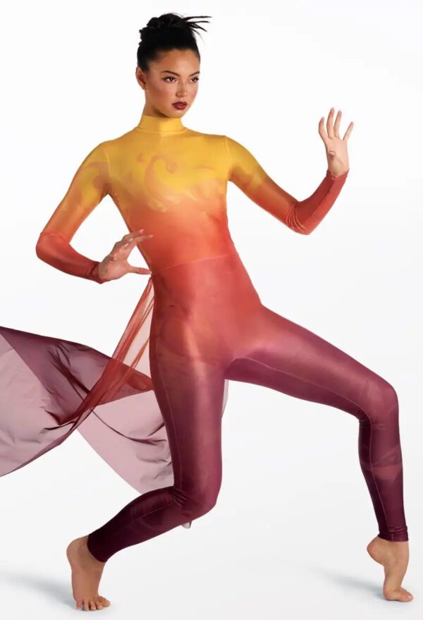 Printed Back Panel Unitard 18243 - Image 2