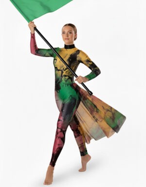 Dance In Hollywood Fl 3 Printed Back Panel Unitard 18243
