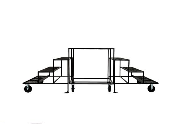 black portable steps for stage boxes marching bands