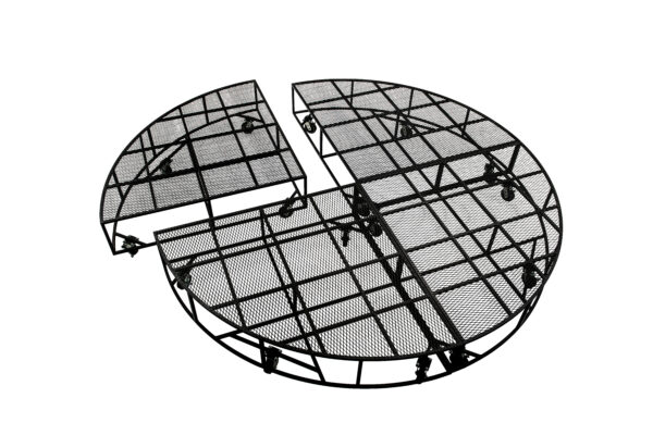 black portable round stage