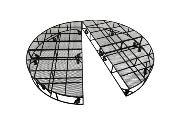 black portable round stage