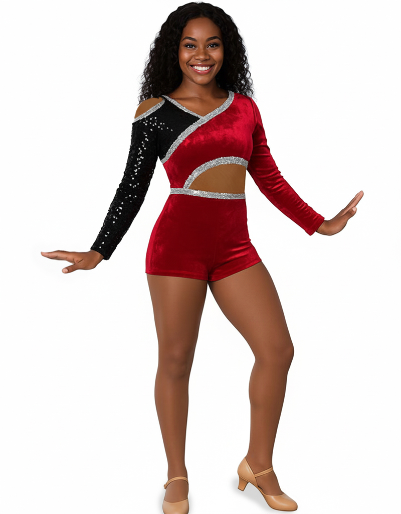 Jazztard Crimson Sparkle B81925 crimson sparkle dance costume