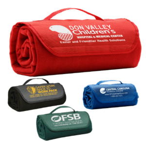 Fleece roll-up blanket RB300 with custom team logo