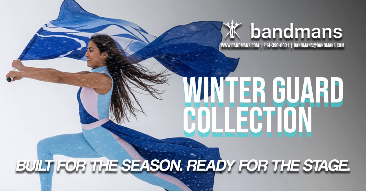 Dancer showcasing winter guard attire.