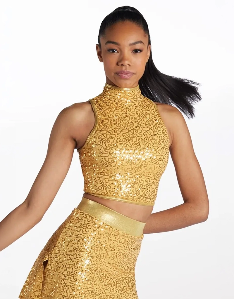 Midnight Elegance Sequin Top And Skirt 2 Midnight Elegance Sequin Sleeveless Crop Top 15150