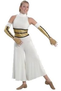 Discover the stylish Athena Custom Color Guard Jumpsuit, perfect for your performance needs with custom options available to fit your group's vision.