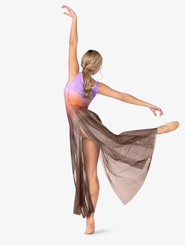 WATERCOLOUR LONG TANK MESH LYRICAL DRESS